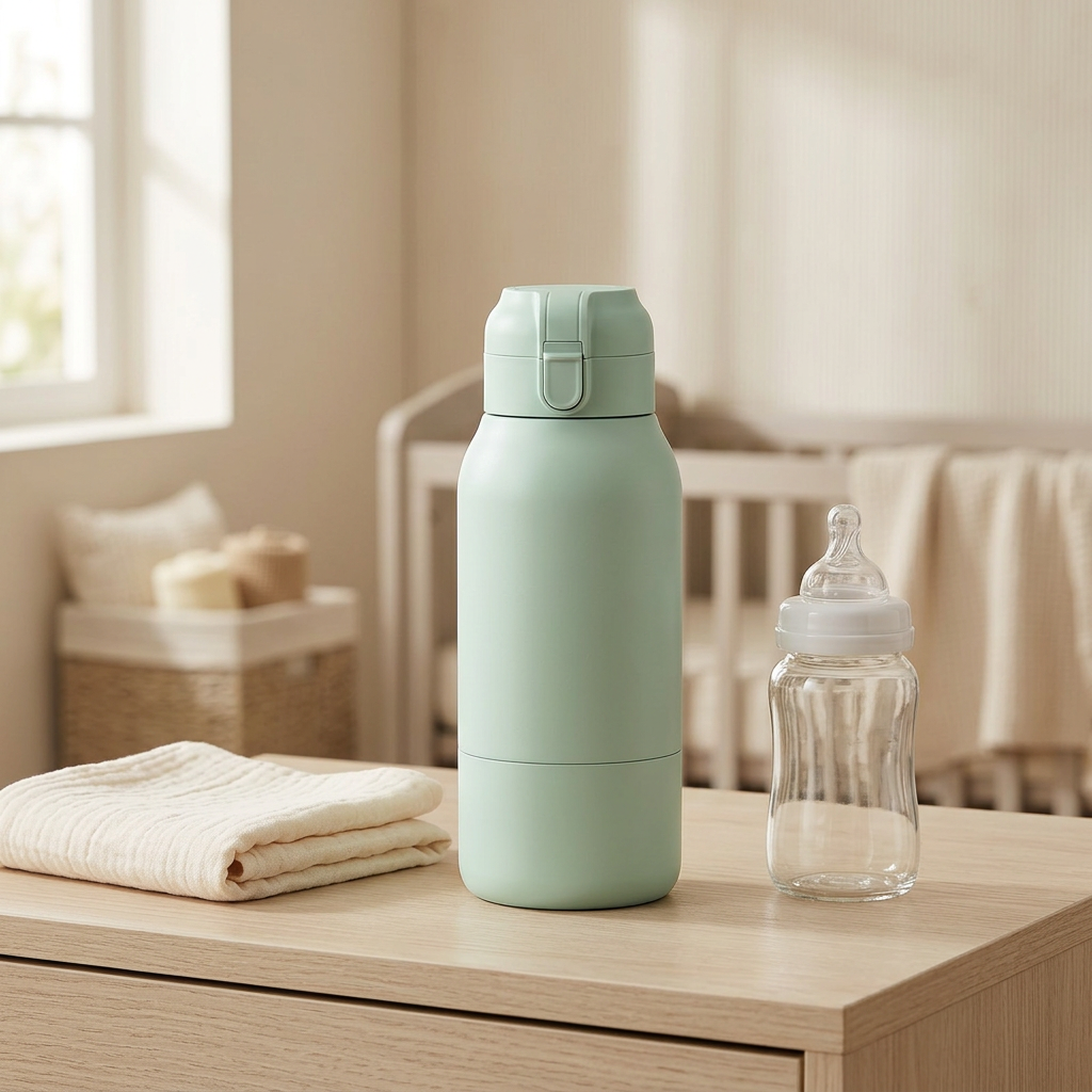 NurtureGo bottle warmer on a nursery dresser