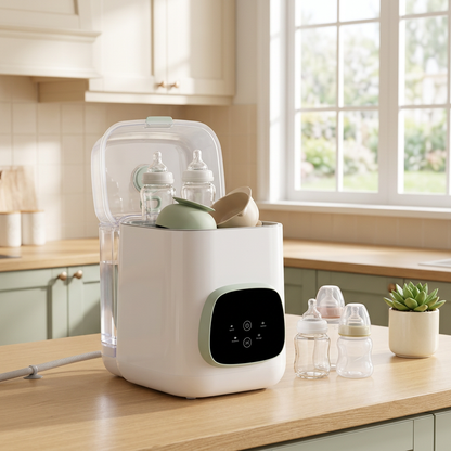 PureNest bottle washer on a kitchen counter